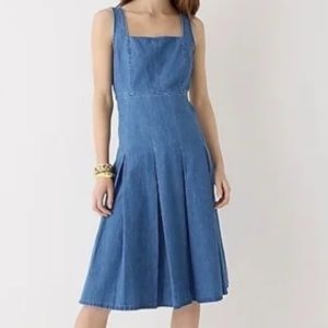 J Crew Pleated Chambray Dress